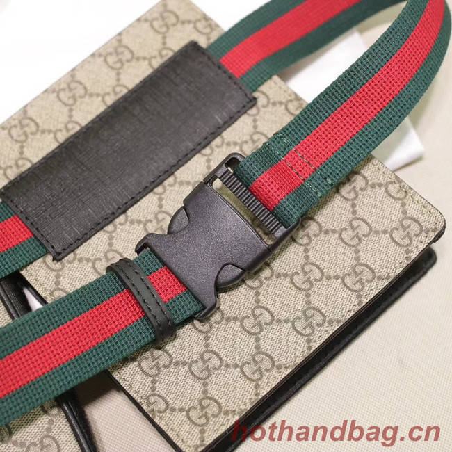 Gucci GG Supreme belt bag 450956 Beige&black