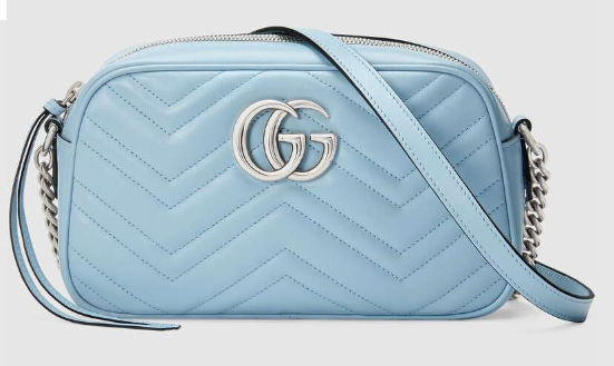 Gucci GG Marmont Matelasse Shoulder Bag 447632 Pastel blue