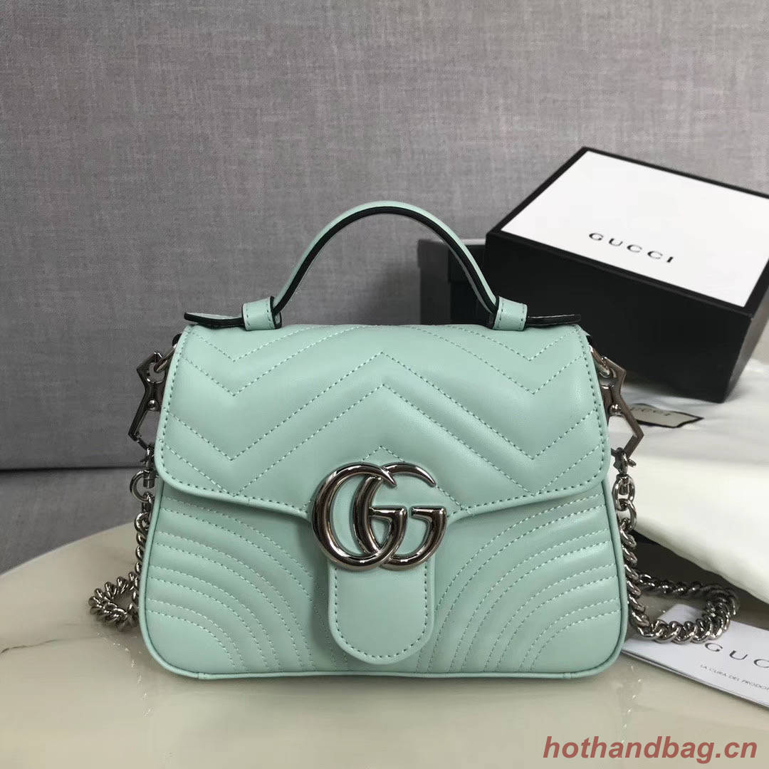 Gucci GG Marmont mini top handle bag 547260 light green