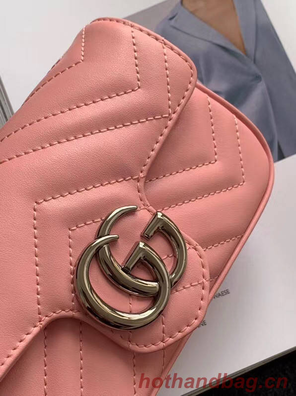 Gucci GG Marmont super mini bag 476433 Pastel pink