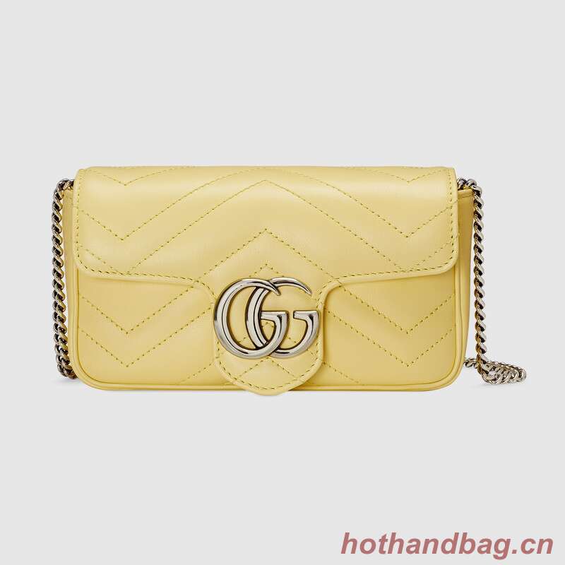 Gucci GG Marmont super mini bag 476433 Pastel yellow