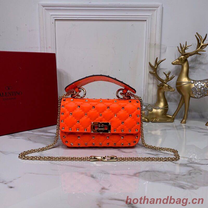 Valentino Garavani Rockstud Spike Original Leather Bag V0124 Orange