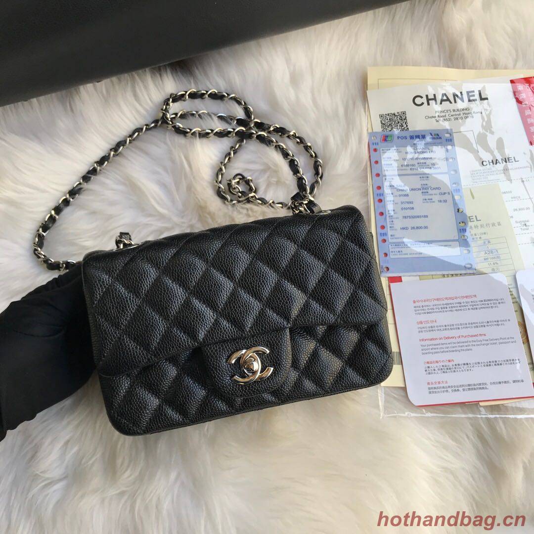 CHANEL Small Grained Calfskin AS1116 black