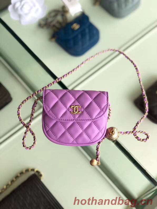 Chanel Sheepskin Original Leather Pocket AP1461 Lavender