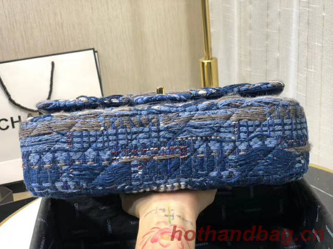 Chanel Original flap bag Twill soft A01112 blue