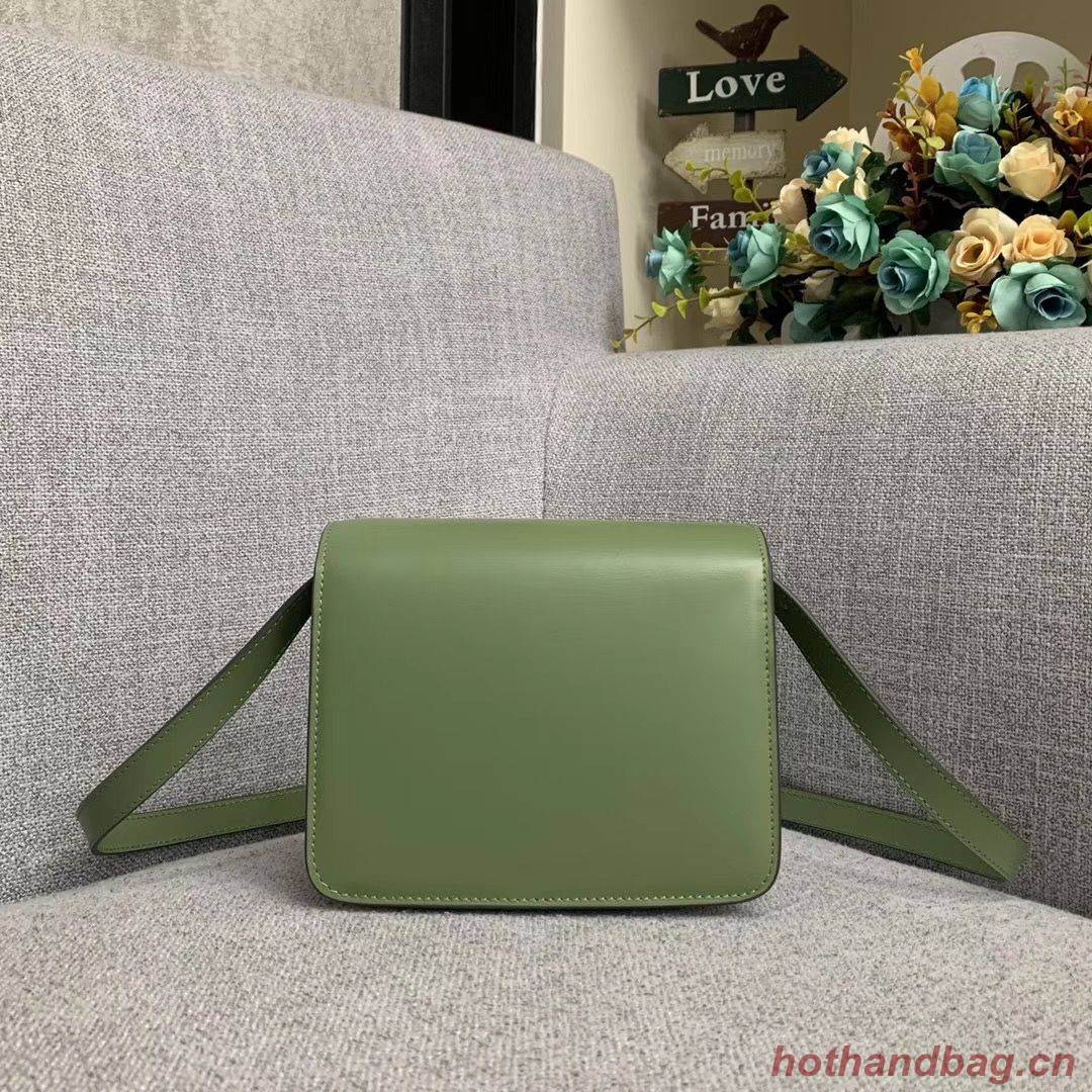 Celine Classic Box Teen Flap Bag Original Calfskin Leather 3379 Green