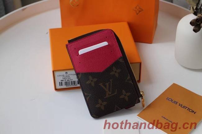 Louis vuitton Monogram Canvas original CARD HOLDER M60167 rose