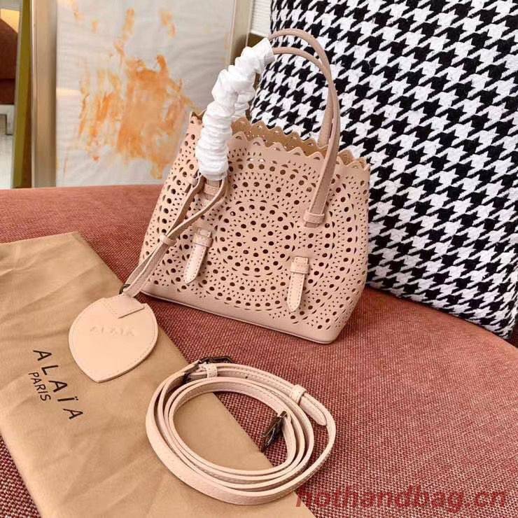 Alaia Openwork Original Leather Tote Bag A3658 Nude