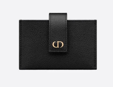 DIOR 30 MONTAIGNE 5-GUSSET CARD HOLDER Grained Calfskin S2058 Black