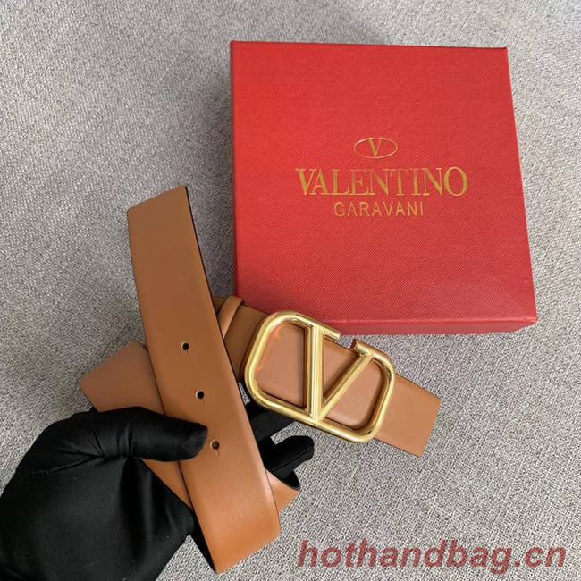 Valentino Leather Belt wide 4.0CM 3598 brown