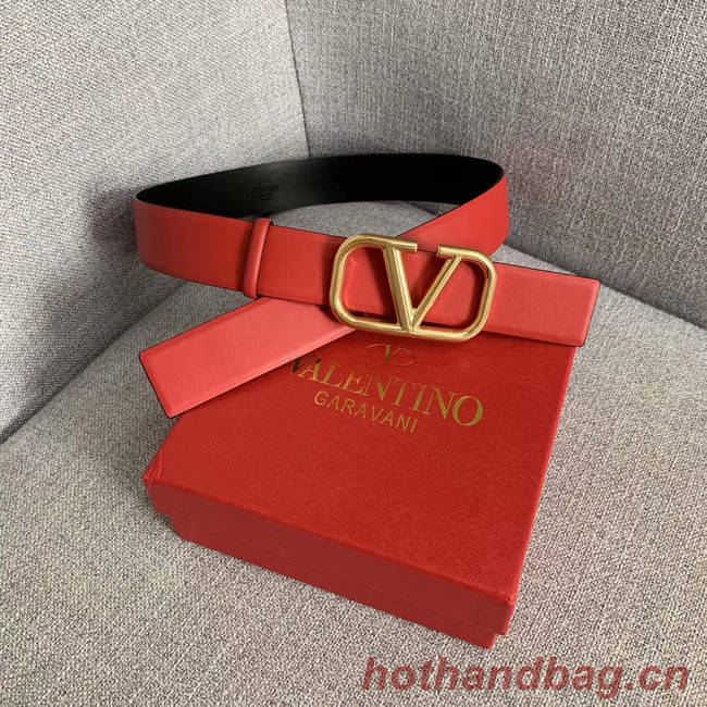 Valentino Leather Belt wide 4.0CM 3598 red