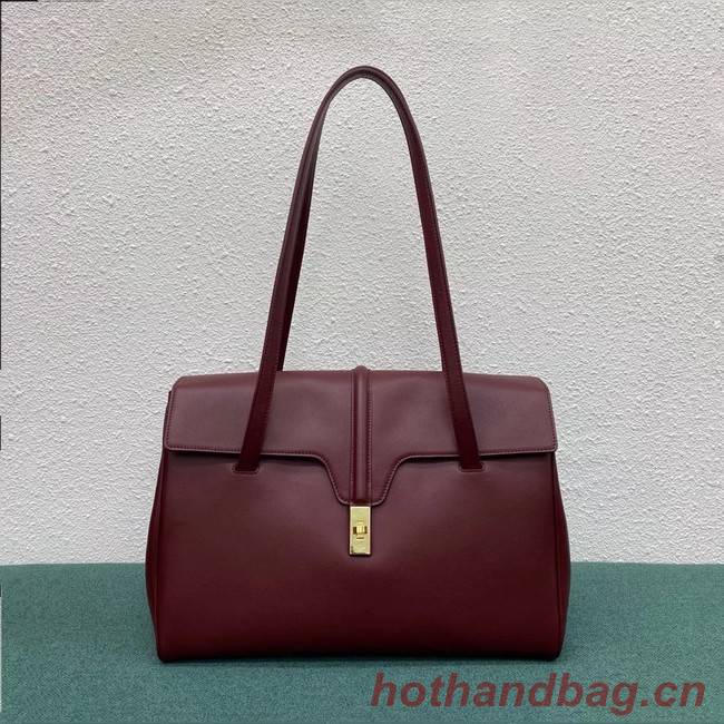 Celine LARGE SOFT 16 BAG IN SUPPLE GRAINED CALFSKIN 194043 Burgundy