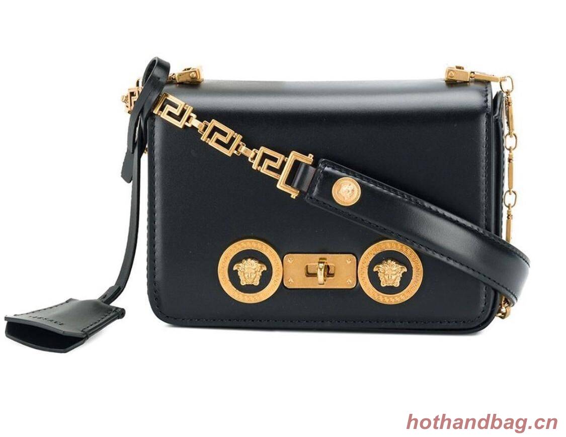 Versace Calfskin Leather Shoulder Bag VS199 Black