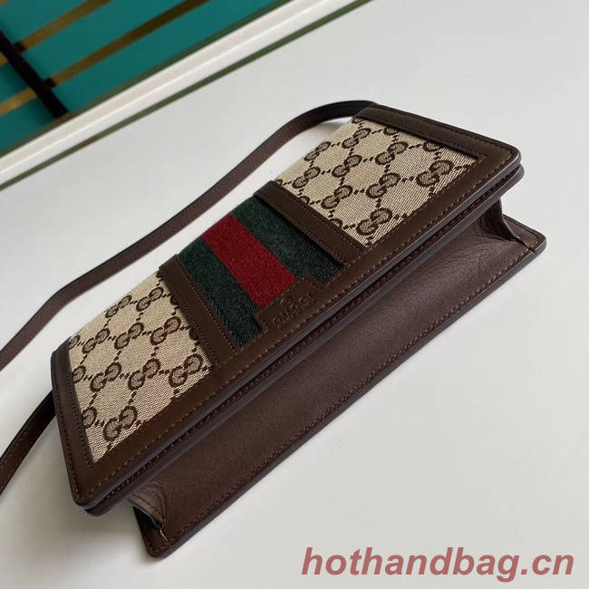 Gucci Horsebit 1955 wallet with chain 409439 brown