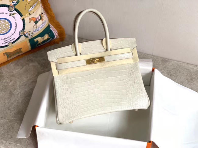 Hermes Birkin Bag Original Leather crocodile HBK35 white