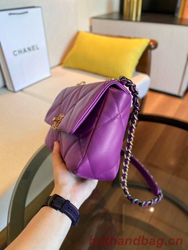 Chanel 19 flap bag AS1160 purple