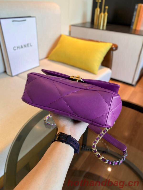 Chanel 19 flap bag AS1160 purple