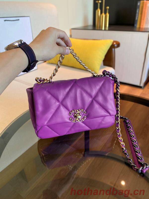 Chanel 19 flap bag AS1160 purple