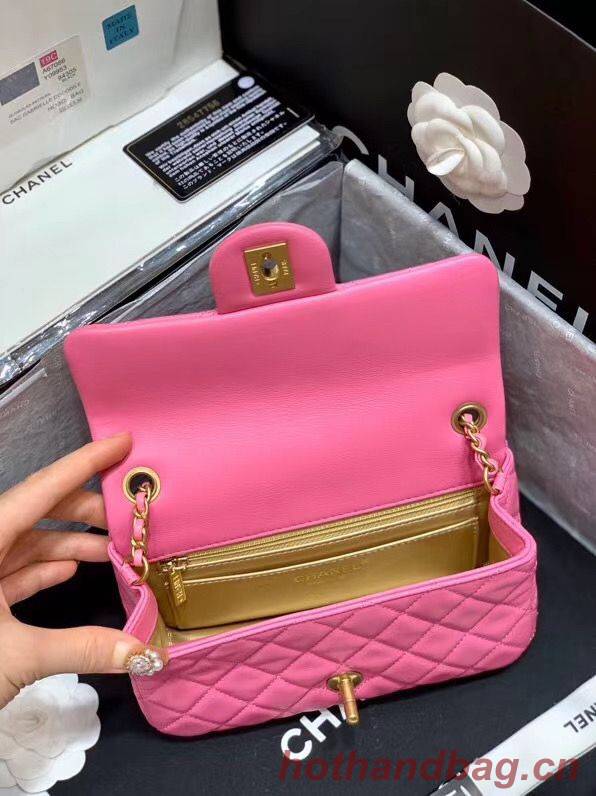 Chanel MINI Flap Bag Original Sheepskin Leather AS1787 Pink