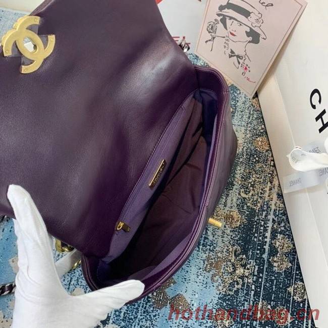 Chanel 19 flap bag AS1161 deep purple