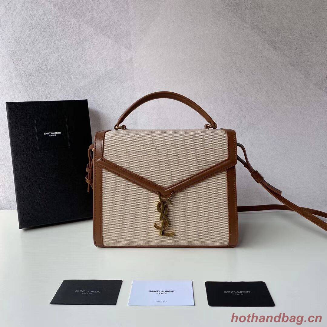 Yves Saint Laurent IN CANVAS AND LEATHER Y650119H Apricot