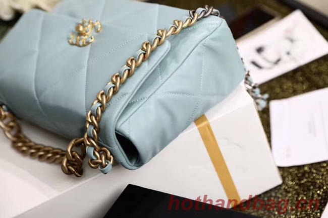 Chanel 19 flap bag AS1161 light blue