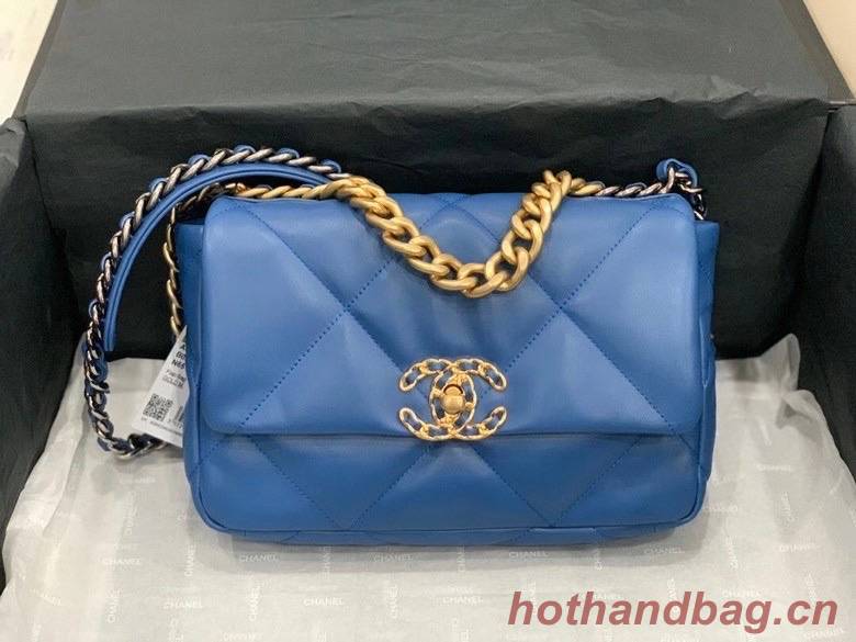 Chanel 19 flap bag AS1160 blue