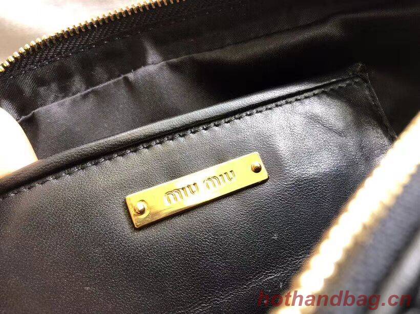 miu miu Matelasse Nappa Leather Shoulder Bag 5BH539A black