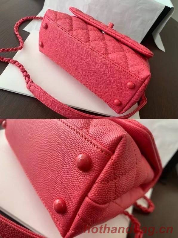 Chanel coco mini flap bag with top handle AS2215 pink