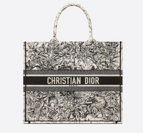 DIOR BOOK TOTE Latte Multicolor Dior Zodiac Embroidery M1286Z