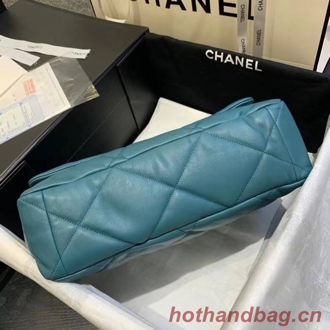 chanel 19 large flap bag AS1162 blue