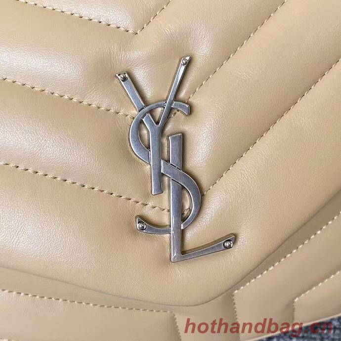 SAINT LAURENT LOULOU MEDIUM IN MATELASSE LEATHER 459749 IVORY NATURAL&Ancient silver