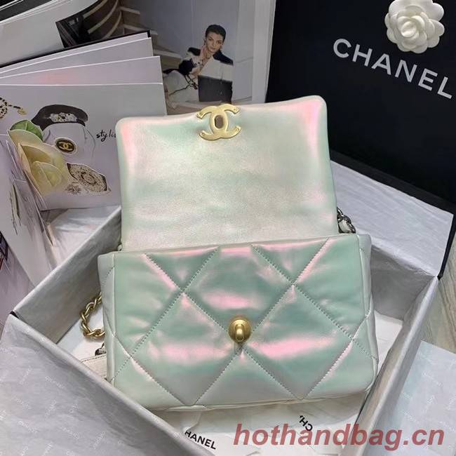 chanel 19 large flap bag AS1160 White