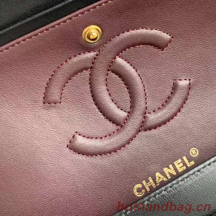 chanel classic handbag Lambskin & gold Metal A01112 Black