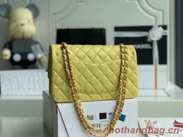 chanel classic handbag Lambskin & gold Metal A01112 lemon