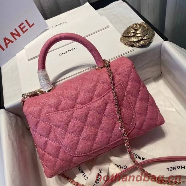 Chanel flap bag with top handle A92990 rose