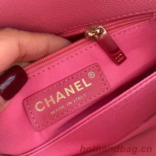 Chanel flap bag with top handle A92990 rose