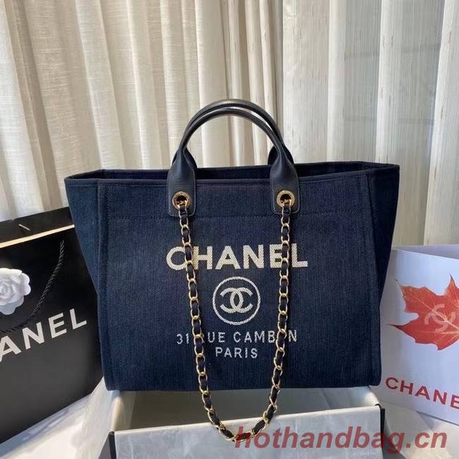 Chanel large shopping bag A66941 royal blue