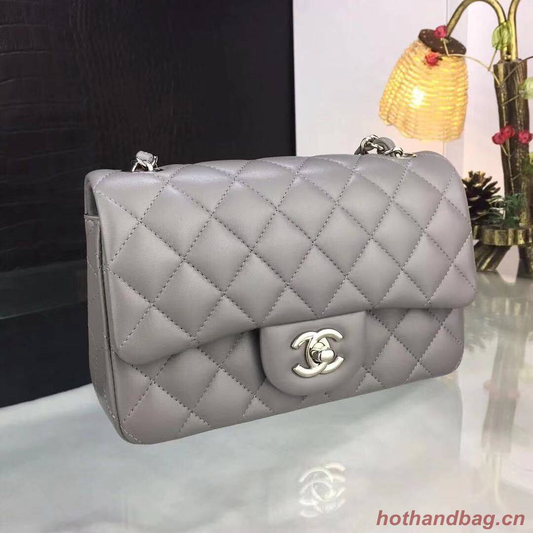 Chanel flap bag Gray A1116 Silver