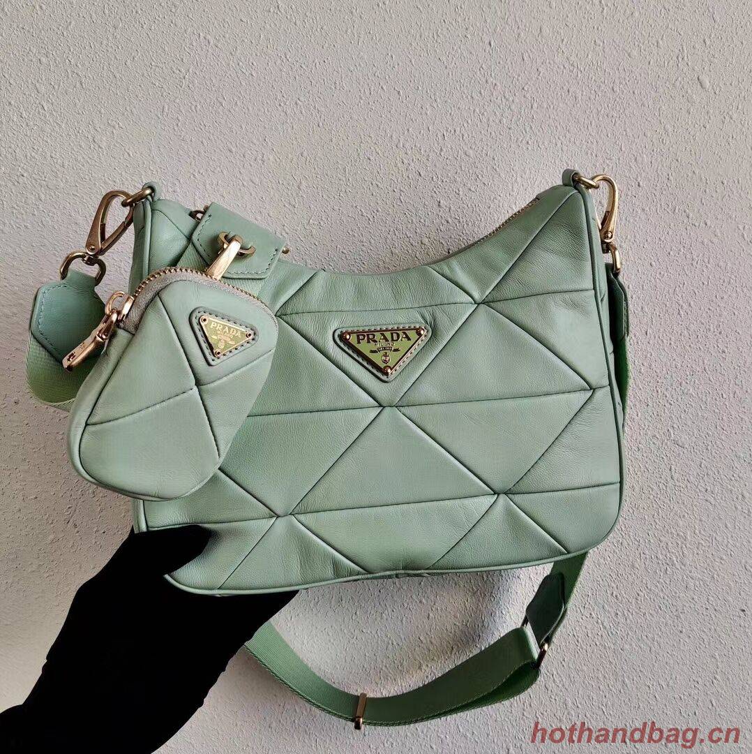 Prada Gaufre nappa leather shoulder bag 1BC151A light green