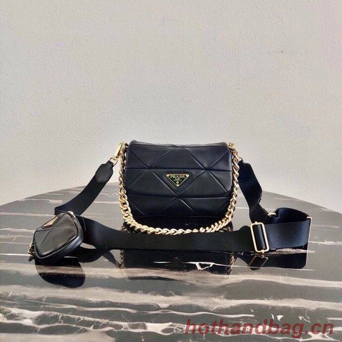 Prada Gaufre nappa leather shoulder bag 1BD292A black