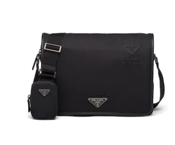 Prada Re-Nylon and Saffiano leather shoulder bag 2VD039 black