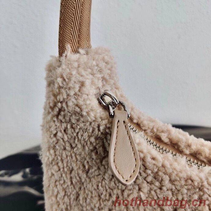 Prada Shearling tote mini-bag 1NE515 Biscuits