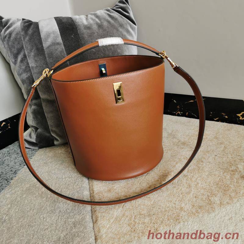 Celine BUCKET 16 BAG IN SMOOTH CALFSKIN 195573 brown