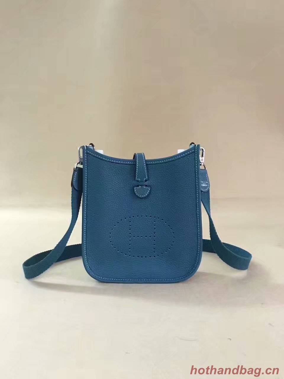 Hermes Evelyne original togo leather mini Shoulder Bag H15698 blue