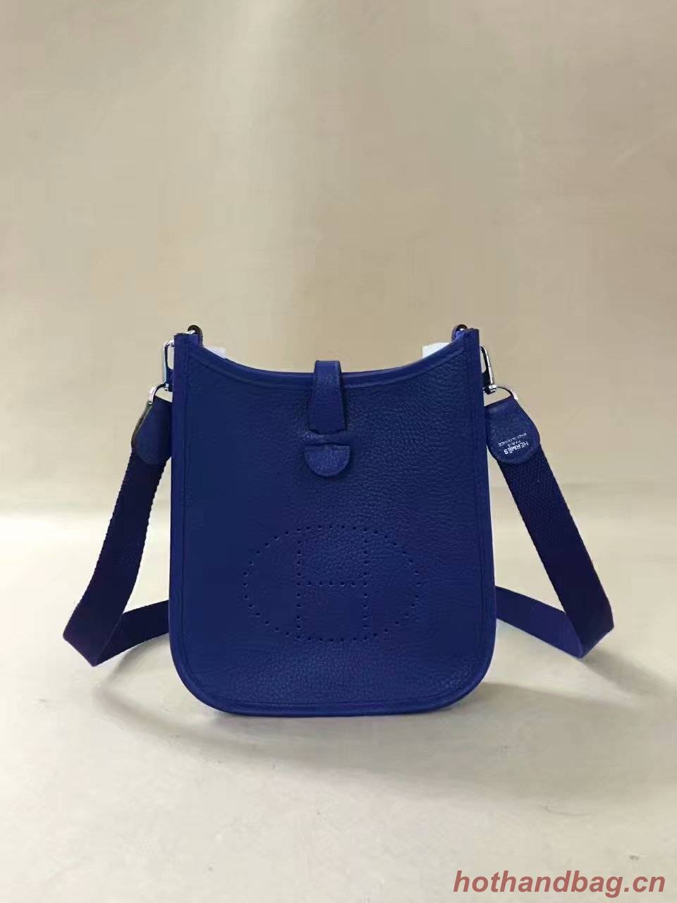 Hermes Evelyne original togo leather mini Shoulder Bag H15698  optic blue