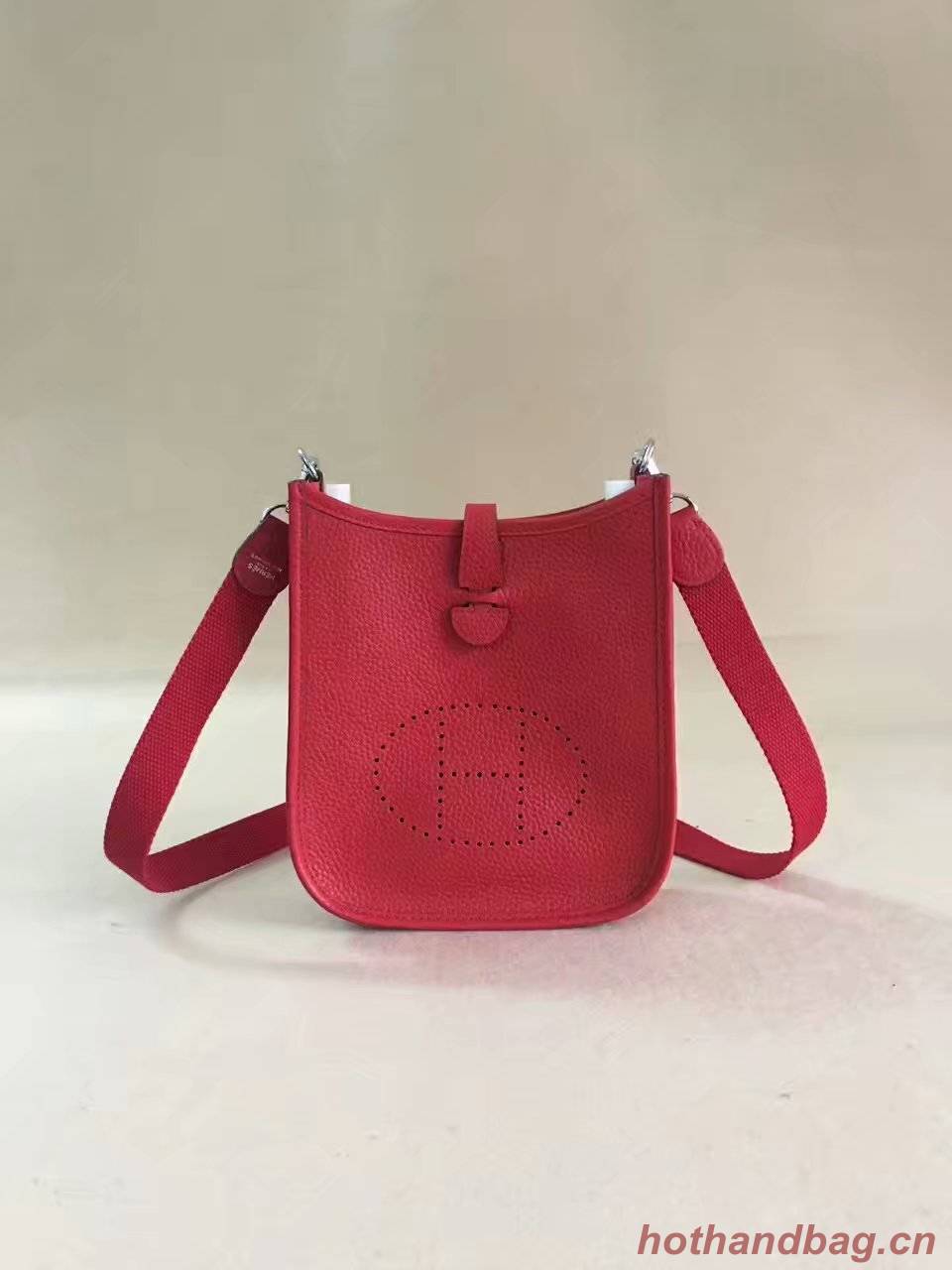 Hermes Evelyne original togo leather mini Shoulder Bag H15698 red