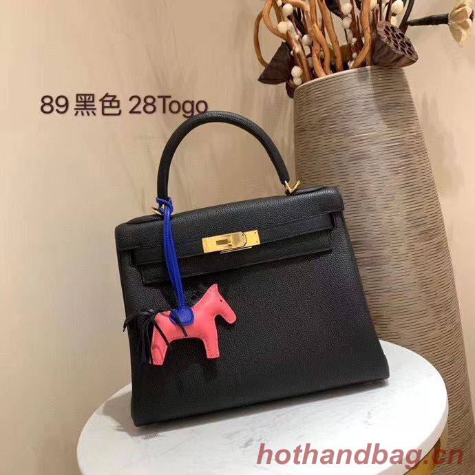 Hermes Kelly 28cm Shoulder Bags Togo Leather KL28 Black