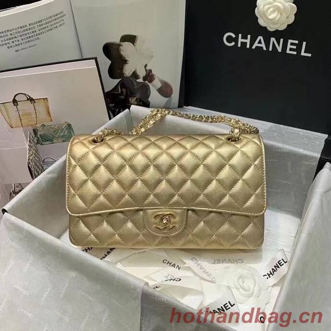 chanel classic handbag Lambskin & gold Metal A01112 gold