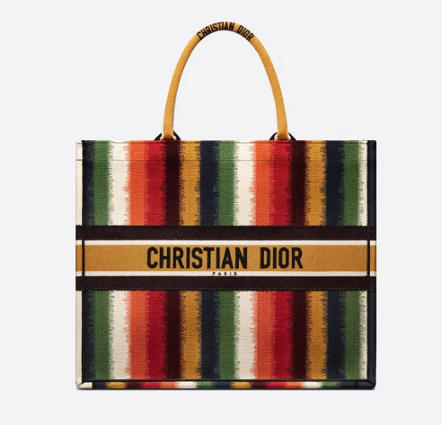 DIOR BOOK TOTE Multicolor D-Stripes Embroidery M1286Z